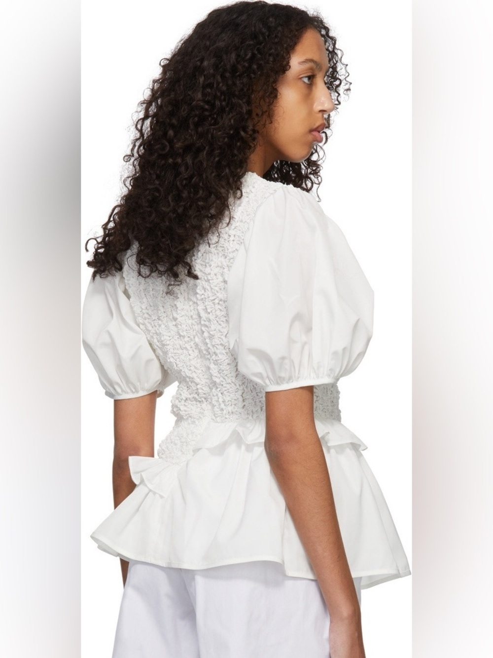 CECILIE BAHNSEN WhiteStretch Poplin Carrie Top